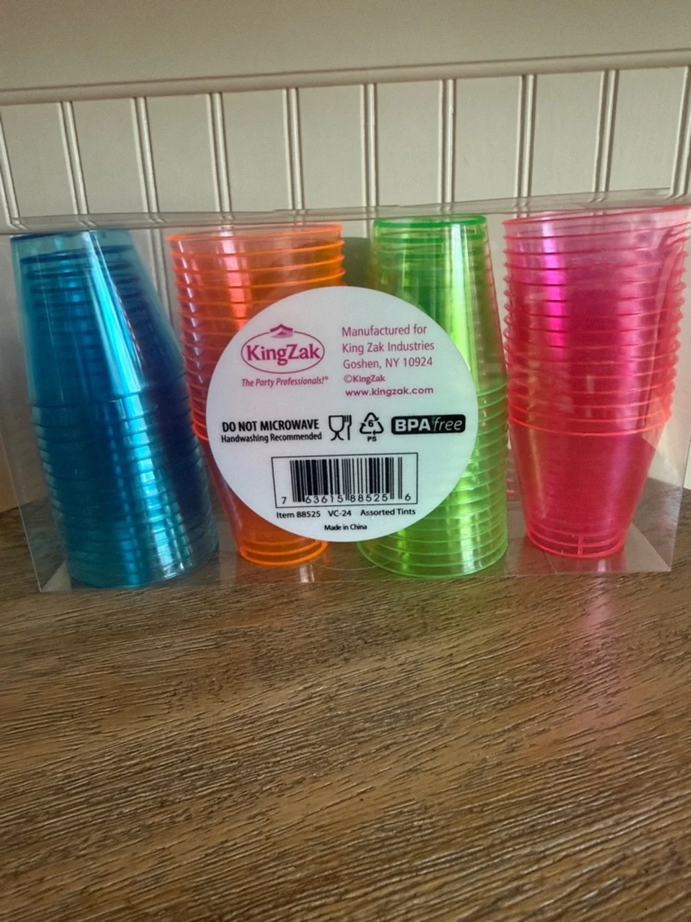Party Dimensions 60 Count Neon Pink, Green, Orange & Blue Plastic Tumblers 2oz